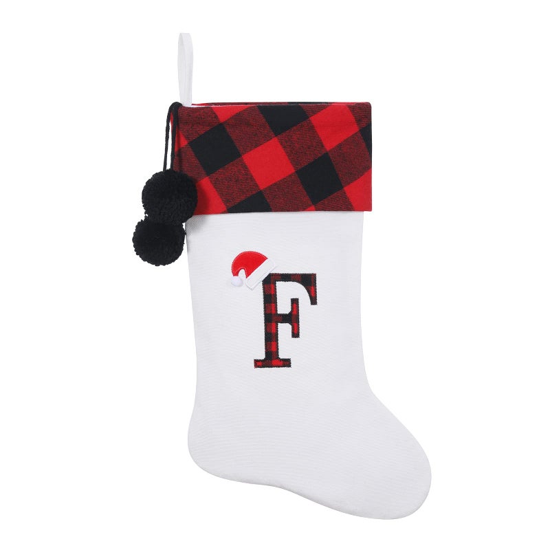 SIRIPHUM 20 Inches Initial Monogram Embroidered lettetr Christmas Stocking - Image 1